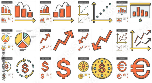 Business line icon set.