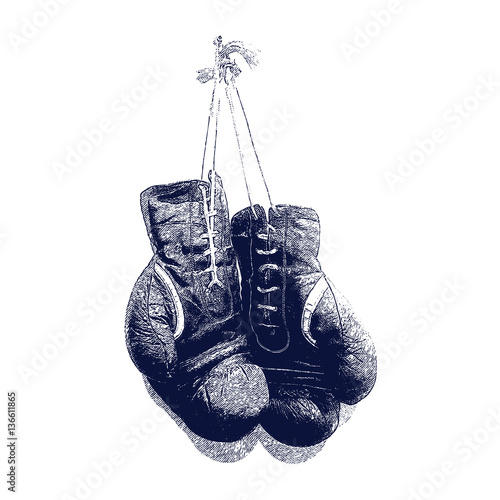 Vintage Boxing Gloves Vector Illustration