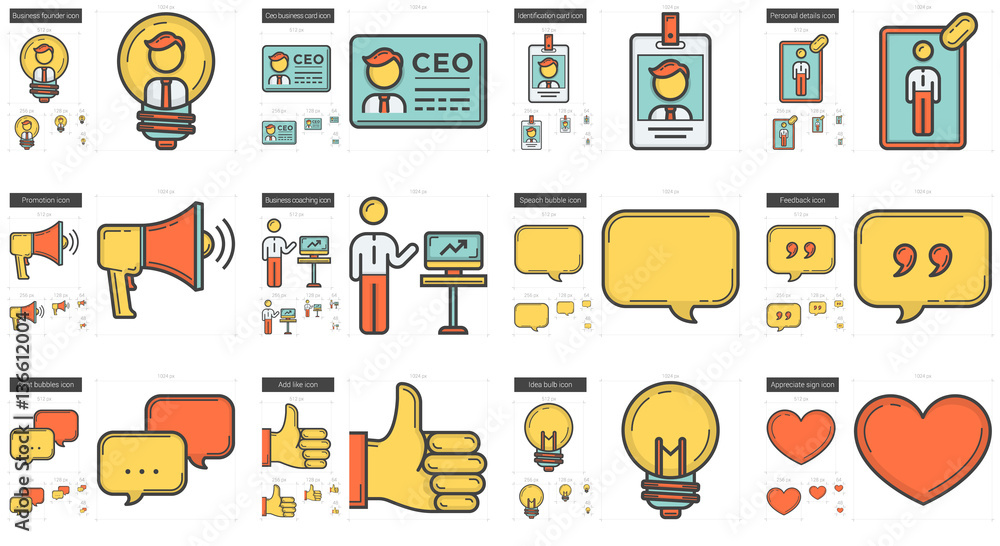 Human resources line icon set. Human resources line icon set.
