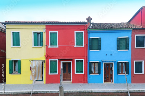 Colorful facade houses