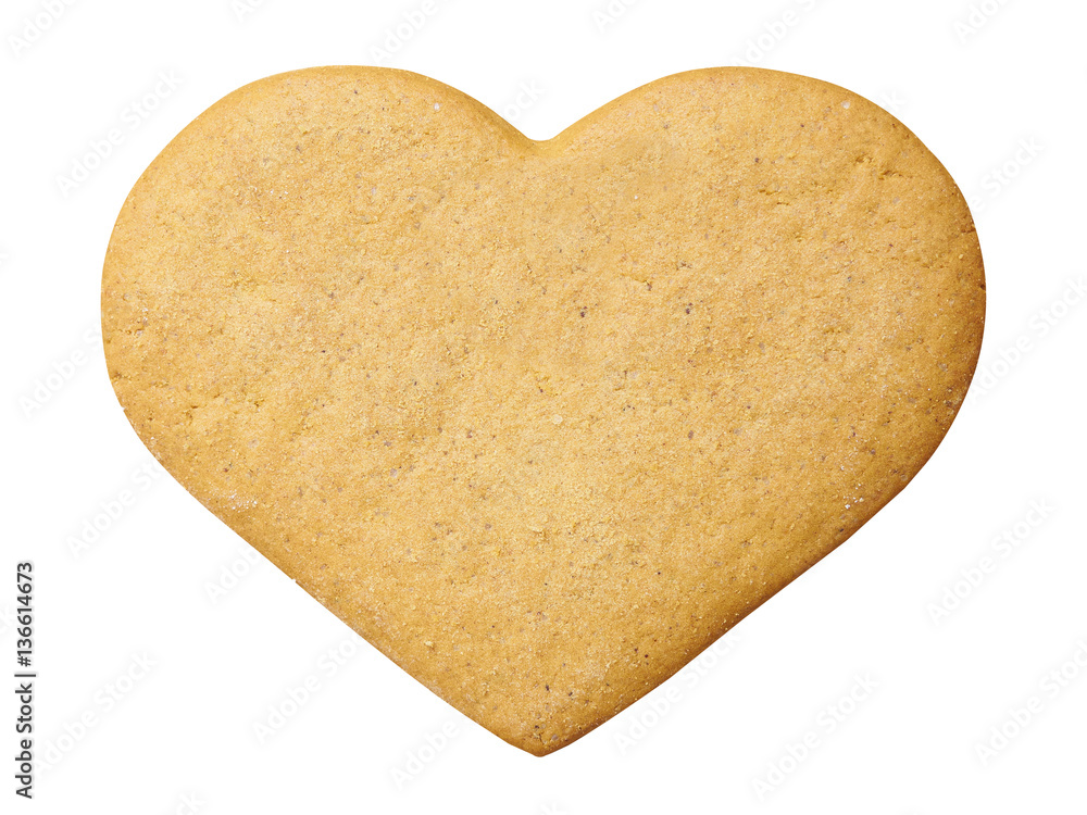 Gingerbread heart for love christmas valentines card isolated on white Gingerbread heart for love christmas valentines card isolated on white