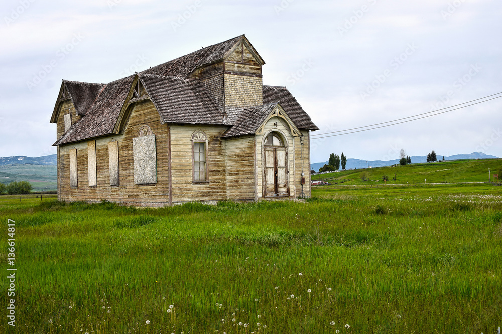 Oregon trail, Ovid, former Mormon church and meeting house