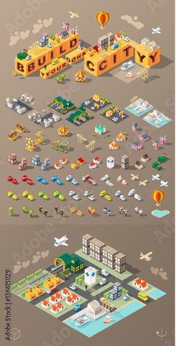 Build Your Own City . Set of Isolated Minimal City Vector Elements