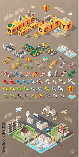 Build Your Own City . Set of Isolated Minimal City Vector Elements