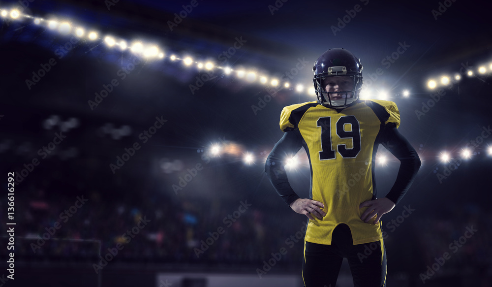 American football player . Mixed media American football player . Mixed media