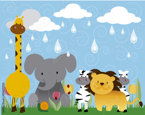 jungle animals vector cartoon 3