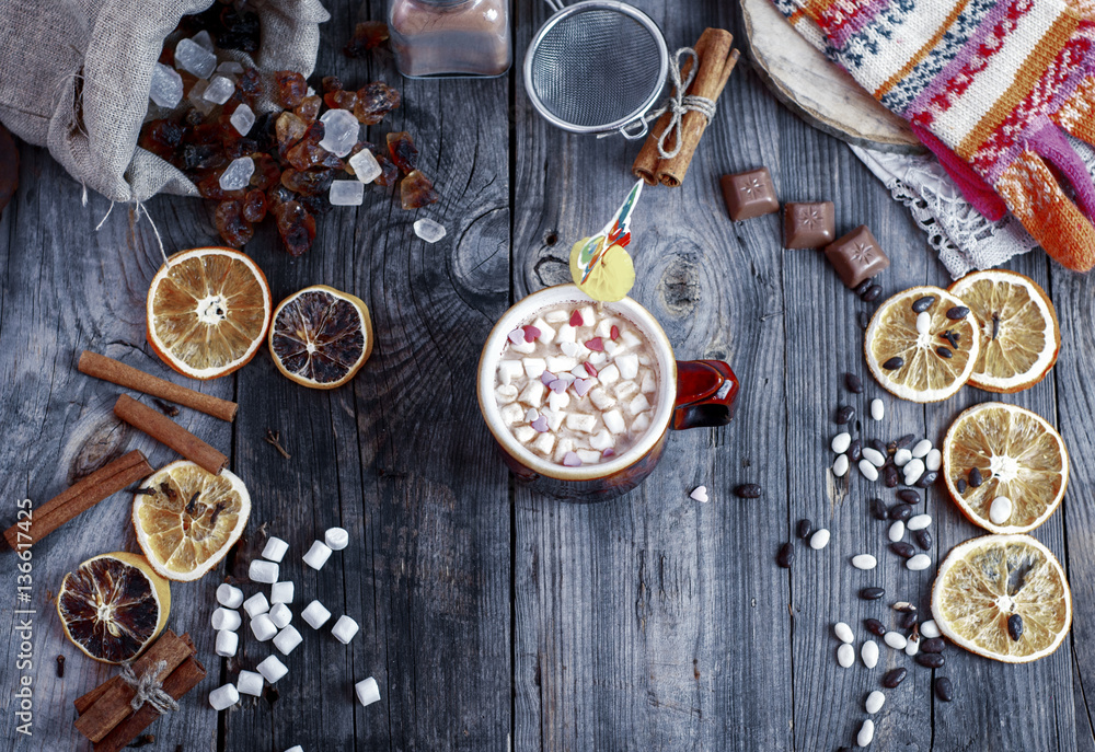cup of cocoa with marshmallows cup of cocoa with marshmallows