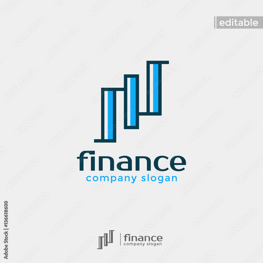 stairs finance logo. modern eye catching logo with blue color stairs finance logo. modern eye catching logo with blue color