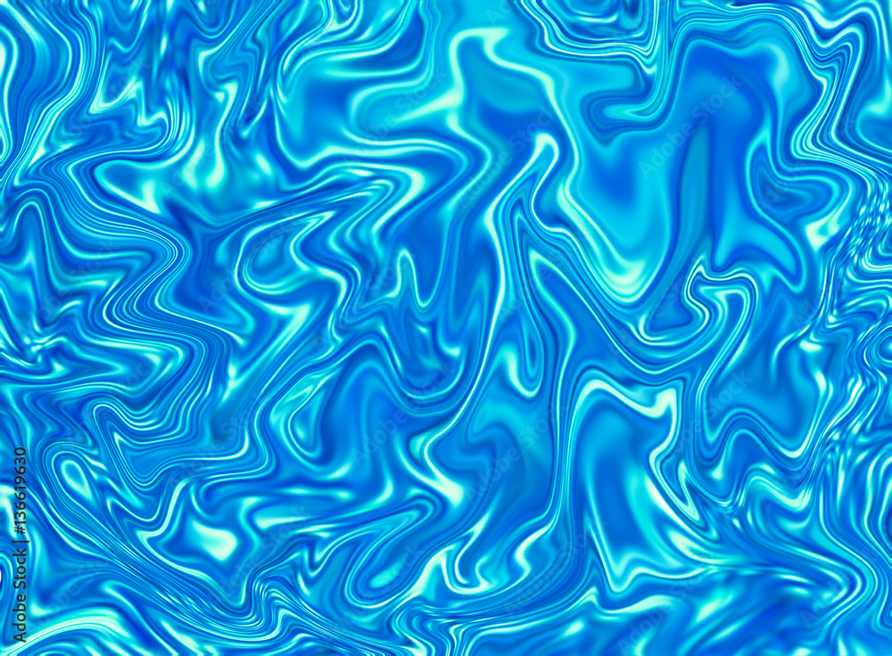 Fototapeta premium Abstract turquoise blue background with marbling effect. Marble or mesh colorful texture.