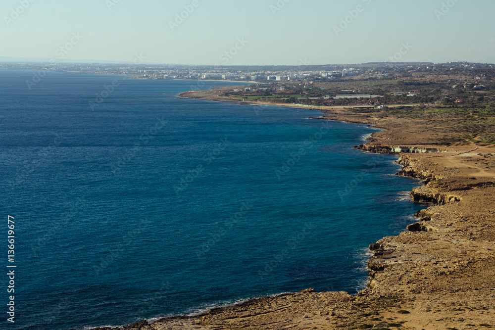 Aerial View of seaside part of Cyprus island