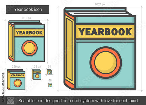 Year book line icon.
