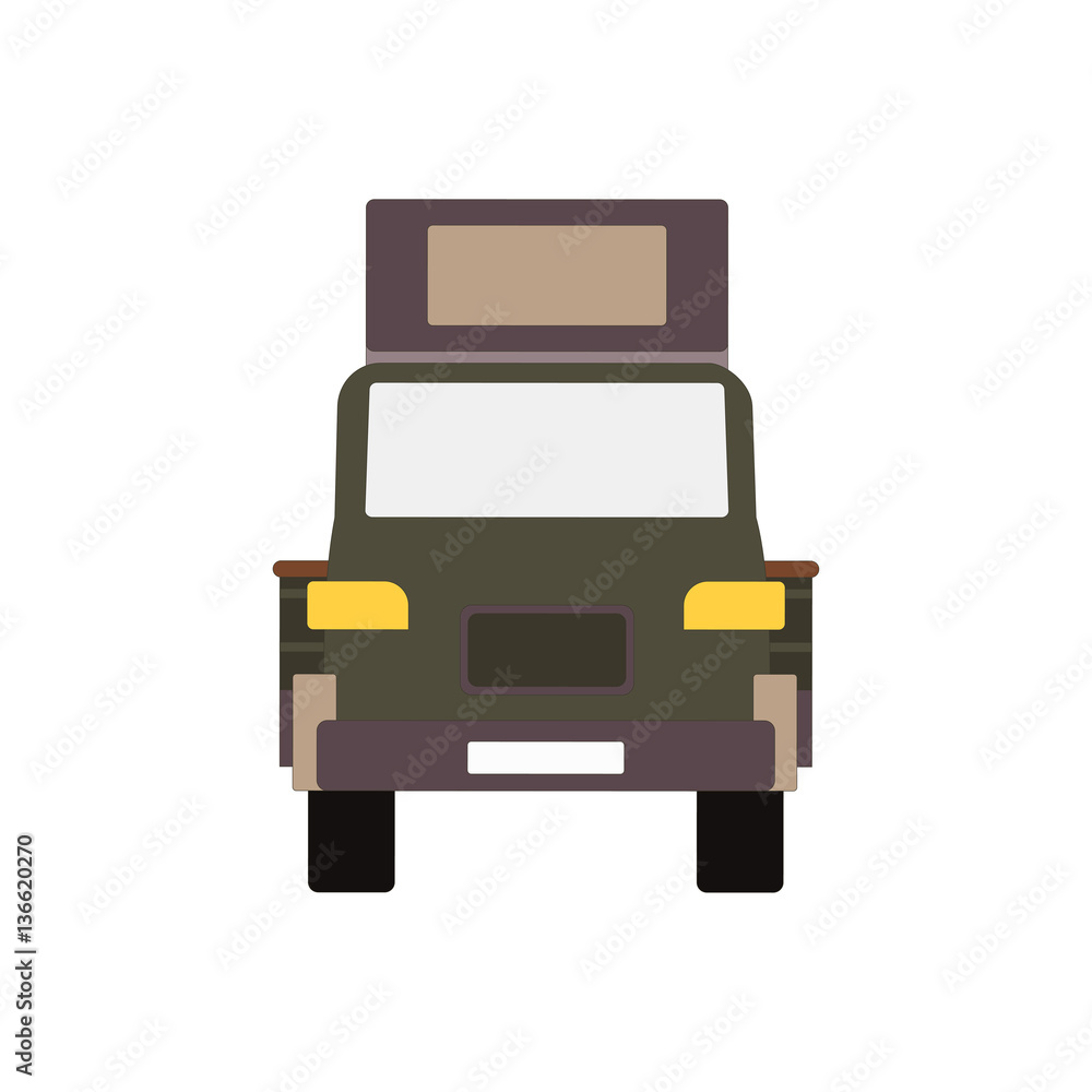 Commercial Delivery Van, Cargo Truck isolated on white. Vector illustration