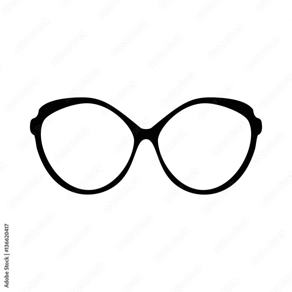 Retro glasses. Sunglasses black silhouettes. Eye glasses icon. Vector illustration. Retro glasses. Sunglasses black silhouettes. Eye glasses icon. Vector illustration.