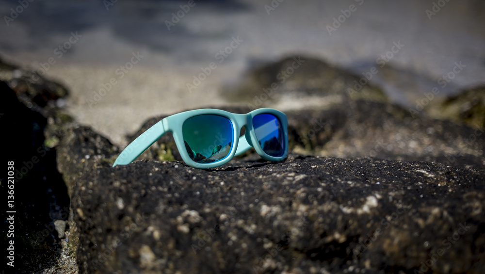 Sunglasses on the sand