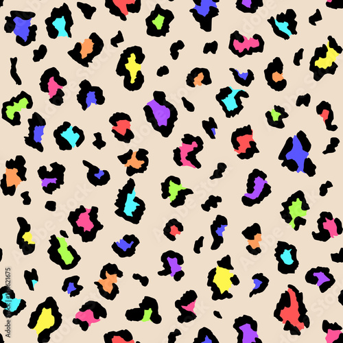 Seamless leopard pattern. Vector