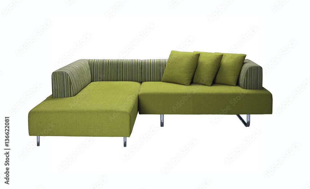 Fototapeta premium L-shaped sofa isolated with clipping path.