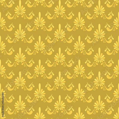 Vector damask vintage seamless pattern background.