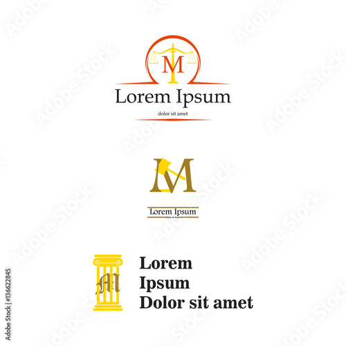 Letter M law and attorney logo, elegant law and attorney firm vector logo design. Corporate, brand, identity