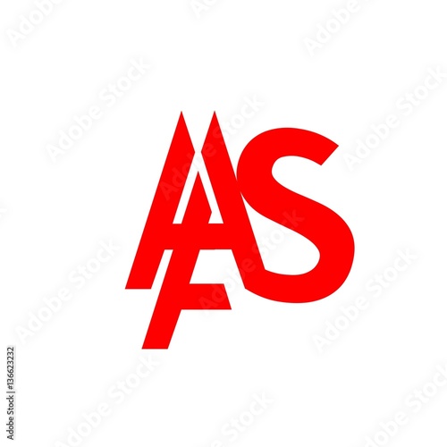 initial letter AHAS red color logo vector