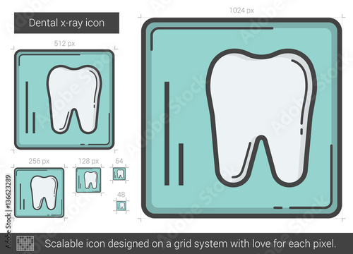 Dental x-ray line icon.