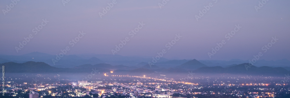Cityscape from top mountain at Phu Bo Bit, Loei, Thailand