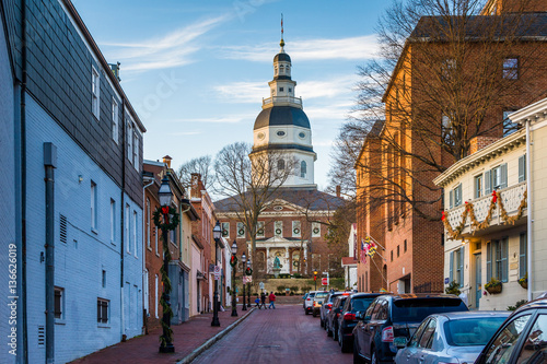Francis Street, and the Maryland State House, in Annapolis, Mary photo