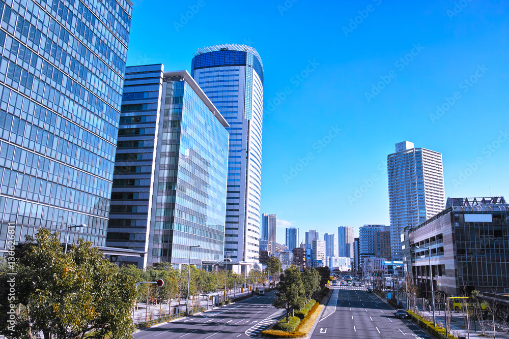 Obraz premium 豊洲晴海通りの風景