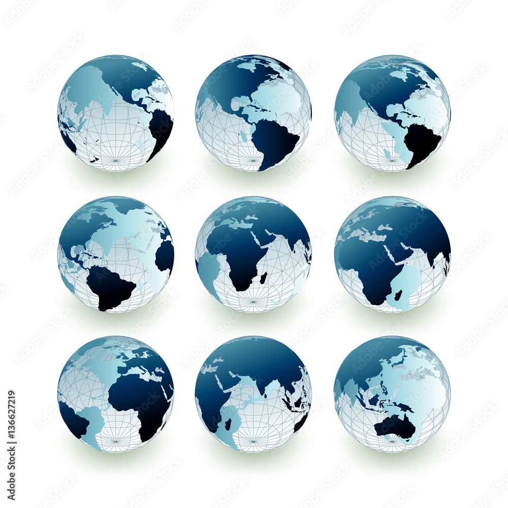 Blue World globe set Blue World globe set