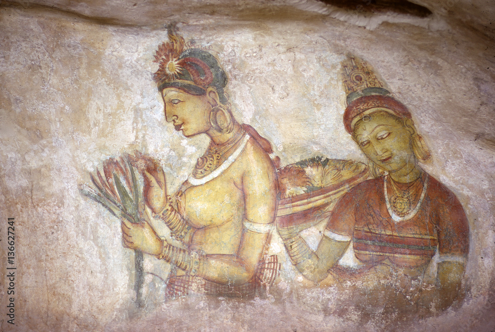 Fresque / Demoiselles de Sigiriya / Sri Lanka