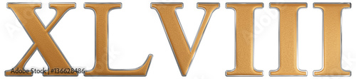 Roman numeral XLVIII, octo et quadraginta, 48, forty eight, isol