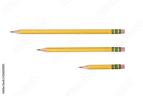 Billede på lærred Isolated yellow pencil