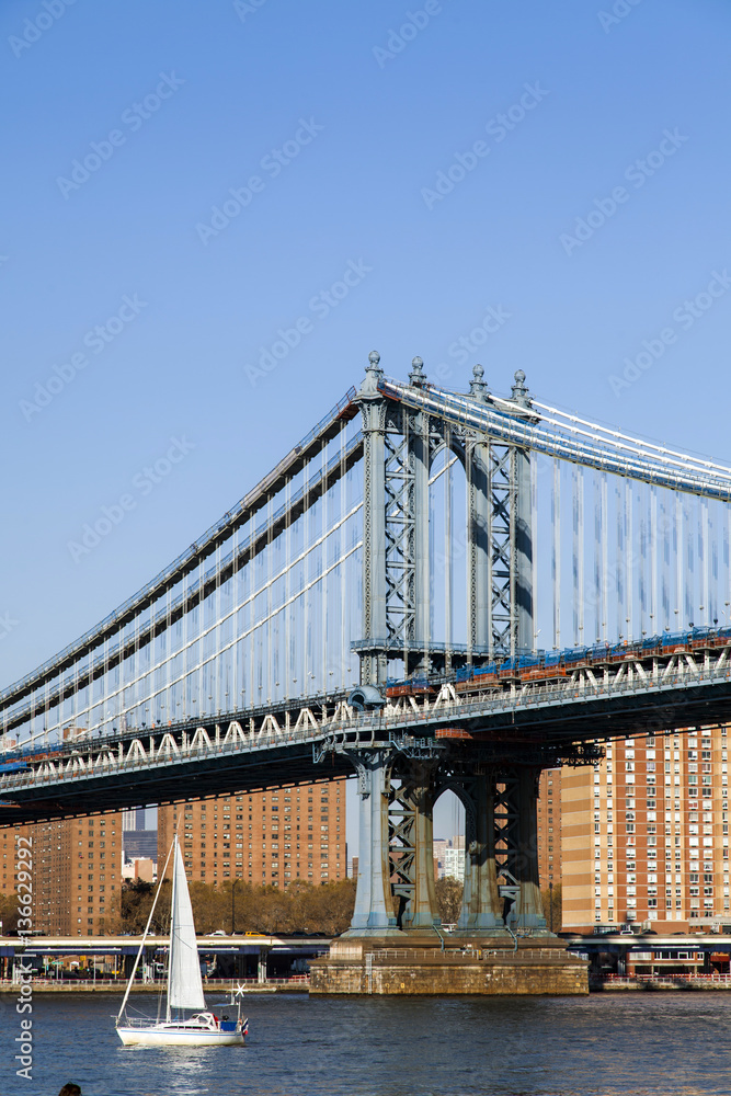 Fototapeta premium Williamsburg Bridge and Manhattan Skyline