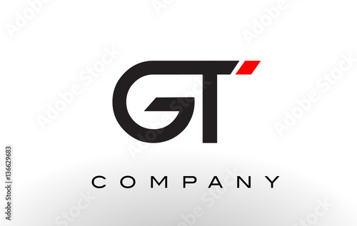 GT Logo. Letter Design Vector.