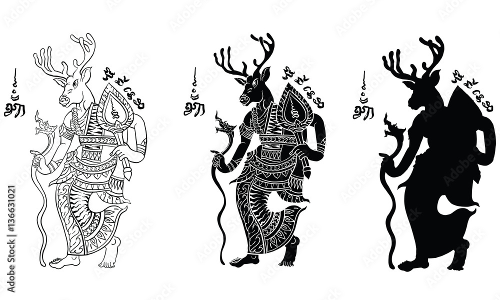 Fototapeta premium thai traditional tattoo, yantra
