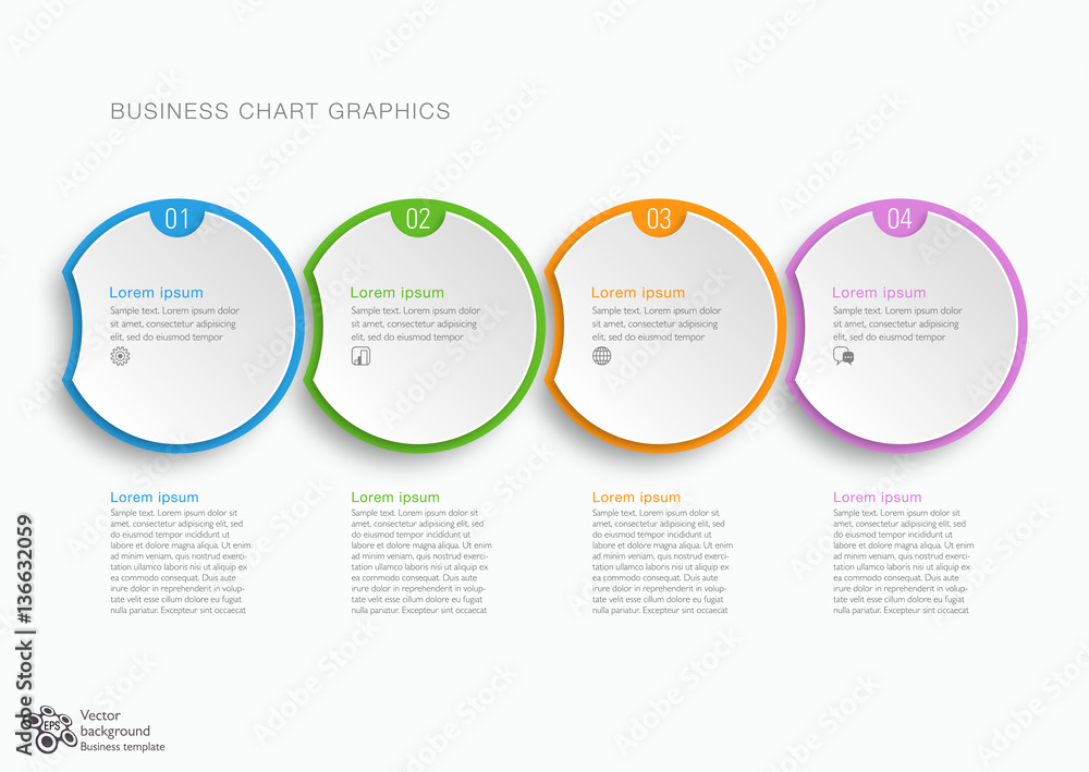 Business Chart Design 4-Step #Vector Graphic Business Chart Design 4-Step #Vector Graphic
