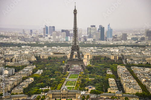 The Eiffel Tower in Panoramic View of Paris