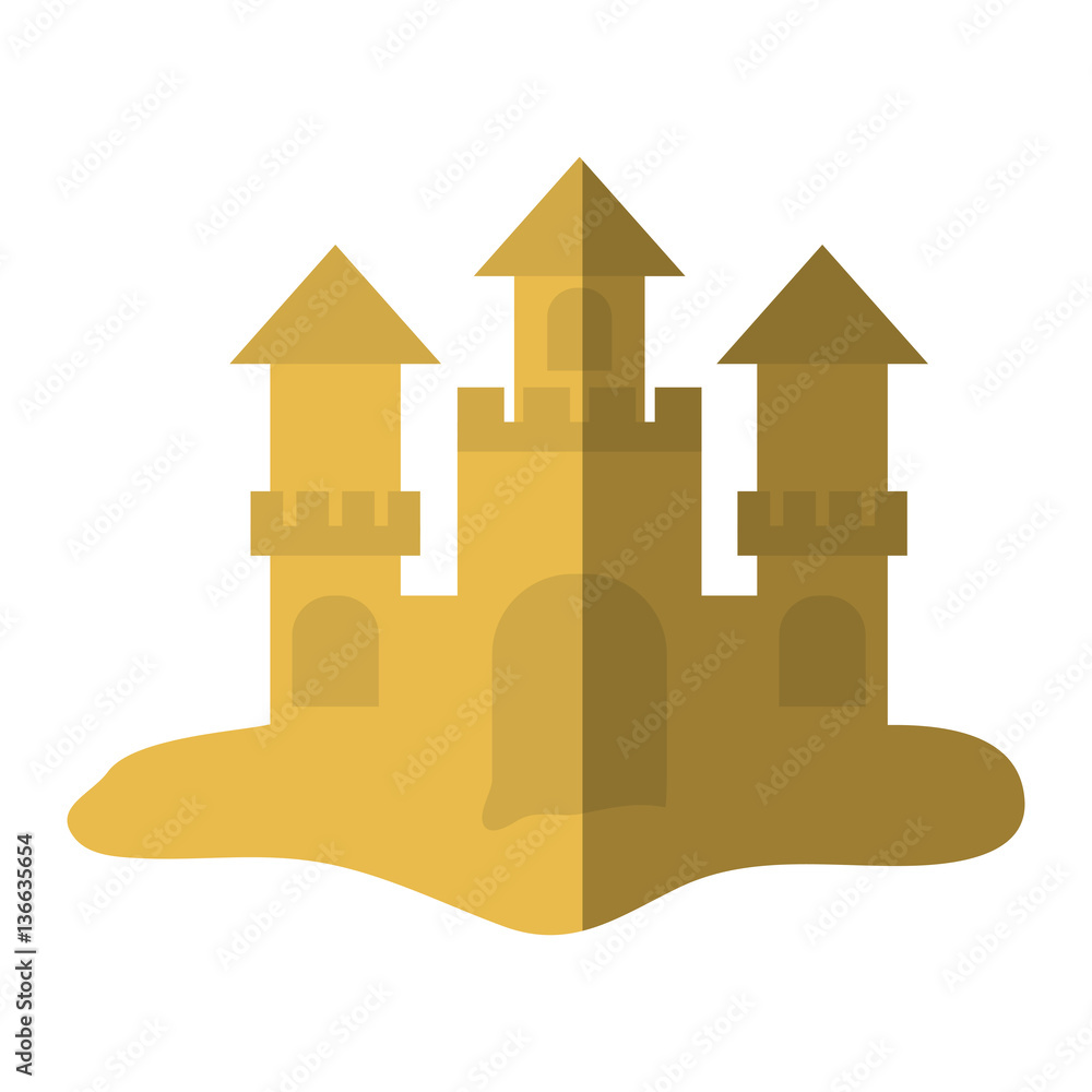 sand castle icon over white background. colorful design. vector illustration sand castle icon over white background. colorful design. vector illustration