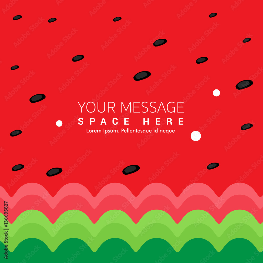 Watermelon background. Striped, green and red. Summer, Vector illustration Watermelon background. Striped, green and red. Summer, Vector illustration