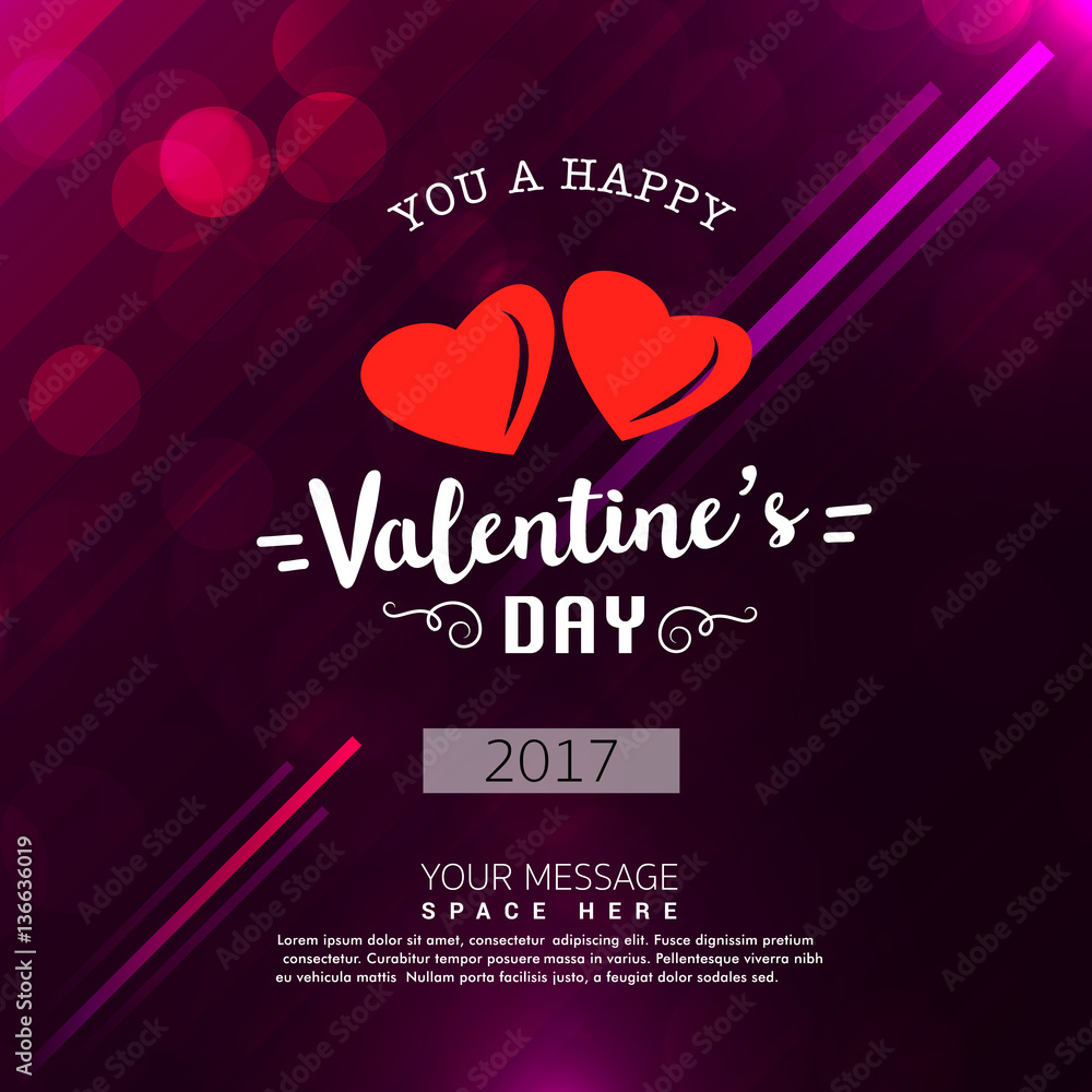 Happy Valentine's Day greeting card typography flyer template with lettering. Poster, card, label, banner design set. Vector illustration Happy Valentine's Day greeting card typography flyer template with lettering. Poster, card, label, banner design set. Vector illustration