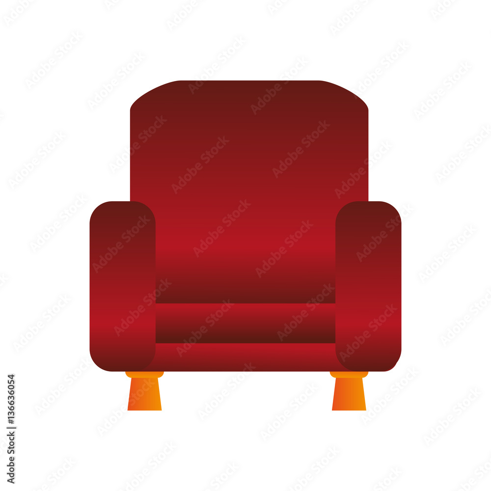 red chair icon over white background. colorful design. vector illustration red chair icon over white background. colorful design. vector illustration
