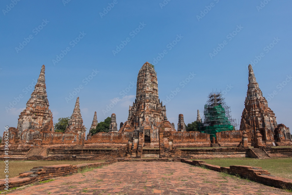 Wat Chaiwatthanaram, the historical Park of Ayutthaya, Phra Nakh