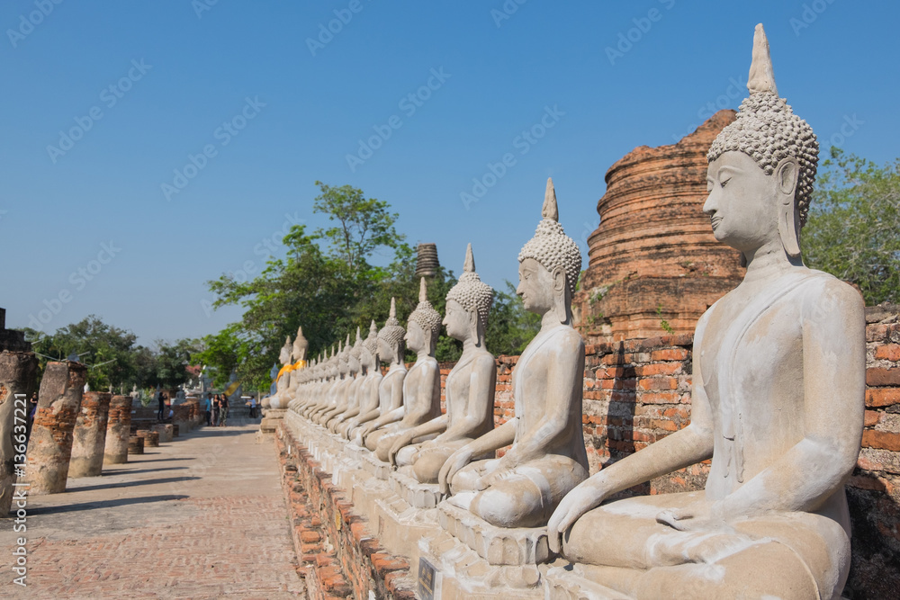Buddha statue at Wat Yai Chai Mongkhon, the historical Park of A