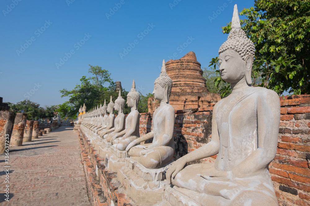Buddha statue at Wat Yai Chai Mongkhon, the historical Park of A