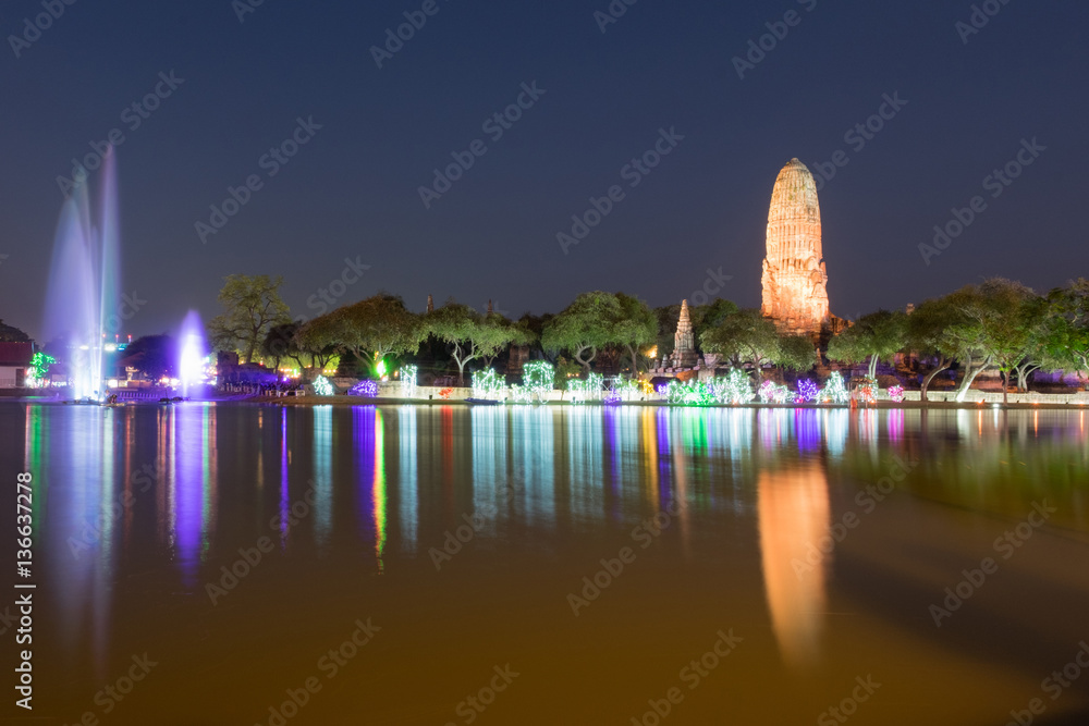 Old main pagoda in Wat Phra ram, the historical Park of Ayutthay