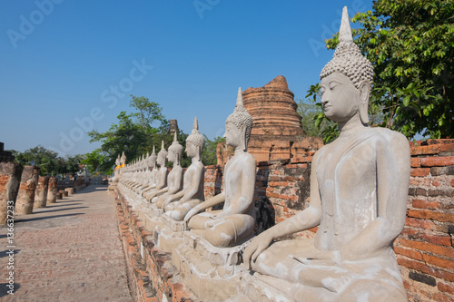 Obraz na płótnie Buddha statue at Wat Yai Chai Mongkhon, the historical Park of A w salonie