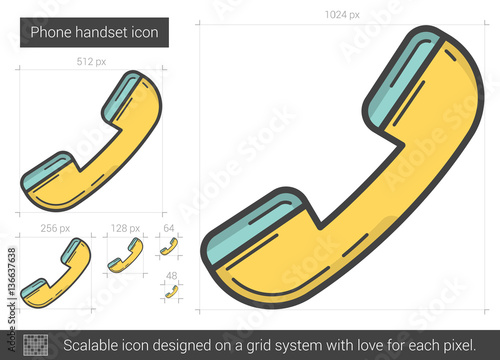 Phone handset line icon.
