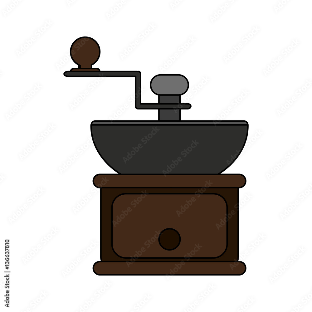 coffee grinder icon over white background. colorful design. vector illustration coffee grinder icon over white background. colorful design. vector illustration