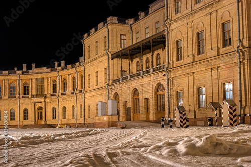 Gatchina Palace. The main entrance to the palace. Night Photography. Russia. © oktober64