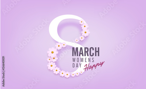 8 March Women's Day greeting card template. Vector illustration.banners.Wallpaper.flyers, invitation, posters, brochure.