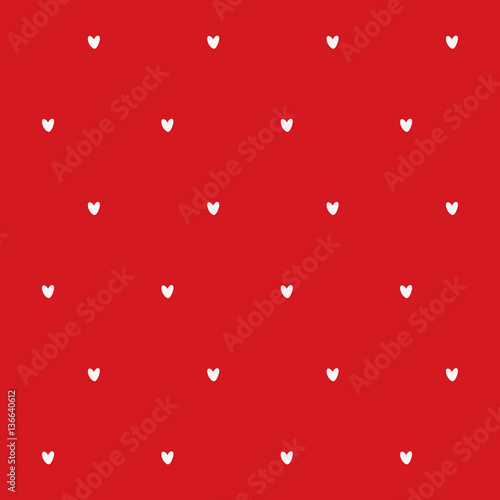 Happy Valentines Day Hand Drawing Vector design. Valentine's Day with love heart pattern on red background for greeting, wedding invitation card and backdrop.
